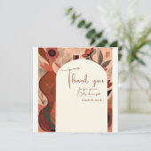 テラコッタモダンボホベイビーシャワー サンキューカード (スタンド正面)