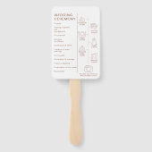 テラコッタモダンボホ結婚式 プログラムセットのファン ハンドファン (裏面)