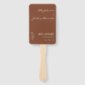 テラコッタモダンボホ結婚式 プログラムセットのファン ハンドファン (正面)