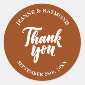 テラコッタモダンミニマリスト結婚式 ラウンドシール (正面)