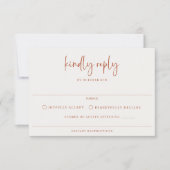 テラコッタモダンミニマル結婚リスト 出欠カード (正面)