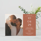 テラコッタモダンミニマ結婚リストの写真 セーブザデート (スタンド正面)