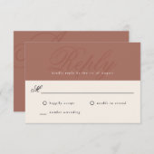 テラコッタモダンモノグラムRSVP 出欠カード (正面/裏面)