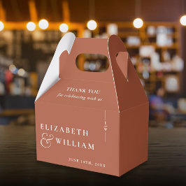 テラコッタモダンモノグラ結婚ムの感謝 フェイバーボックス