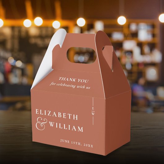 テラコッタモダンモノグラ結婚ムの感謝 フェイバーボックス