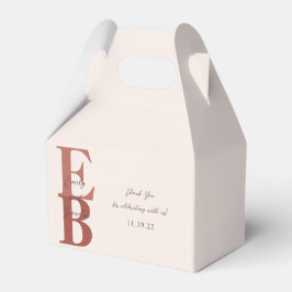 テラコッタモダンラージイニシャル結婚ズカスタム フェイバーボックス