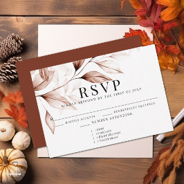 テラコッタモダンリーフスケッチ 出欠カード