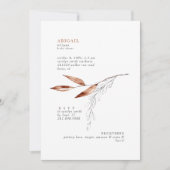 テラコッタモダンリーフブライダルシャワー 招待状 (正面)