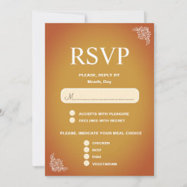 テラコッタモダンロマンチックな結婚式RSVP カード