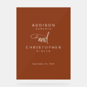 テラコッタモダン名ミニマル結婚リスト歓迎 アクリルサイン (正面)