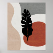 テラコッタモダン抽象芸術ボタニカルウォールアート ポスター (正面)