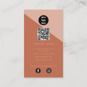 テラコッタモダン抽象芸術QRコードSNS 名刺 (裏面)