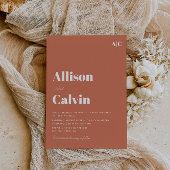 テラコッタモダン文字結婚式招待状 招待状