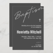 テラコッタモダン書道バプテスマ 招待状 (正面/裏面)