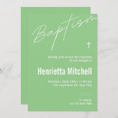 テラコッタモダン書道バプテスマ 招待状 (正面/裏面)
