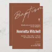 テラコッタモダン書道バプテスマ 招待状 (正面/裏面)