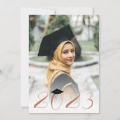 テラコッタモダン書道ムスリム卒業 招待状 (裏面)