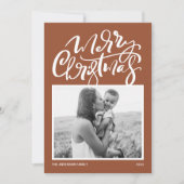 テラコッタモダン書道写真クリスマス シーズンカード (正面)