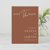 テラコッタモダン書道結婚の写真 セーブザデート (スタンド正面)