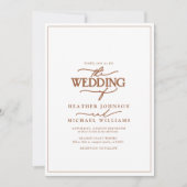 テラコッタモダン書道結婚式招待状 招待状 (正面)