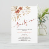 テラコッタモダン書道21歳の誕生日のインヴィータ 招待状 (スタンド正面)