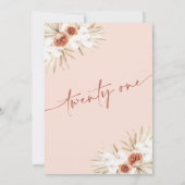 テラコッタモダン書道21歳の誕生日のインヴィータ 招待状 (裏面)