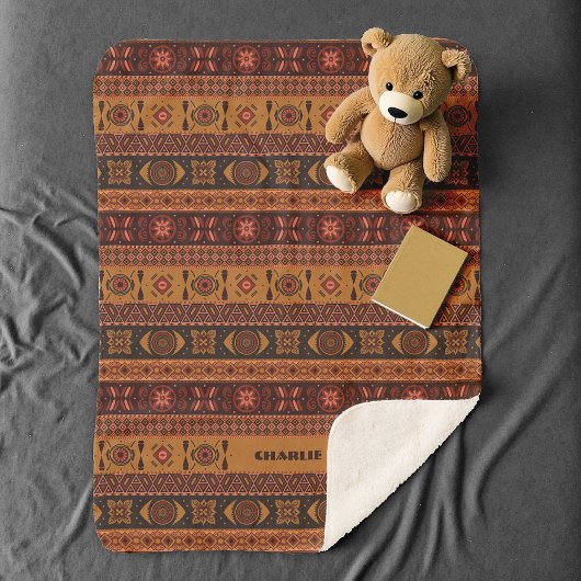 テラコッタモダン民族部族の装飾模様 シェルパブランケット