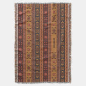 テラコッタモダン民族部族の装飾模様 スローブランケット (正面縦)