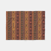 テラコッタモダン民族部族の装飾模様 フリースブランケット (正面(横))