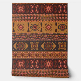 テラコッタモダン民族部族の装飾模様 壁紙