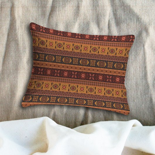 テラコッタモダン民族部族の装飾模様 枕カバー