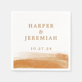 テラコッタモダン焼け錆ゴールドフォイル水彩 スタンダードカクテルナプキン