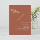 テラコッタモダン男女兼用ベイビーシャワーインバート 招待状 (スタンド正面)