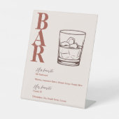 テラコッタモダン結婚のバー飲料 台座サイン (正面)