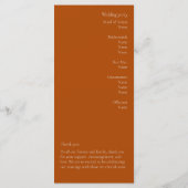 テラコッタモダン結婚式 プログラム (裏面)