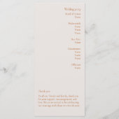 テラコッタモダン結婚式 プログラム (裏面)