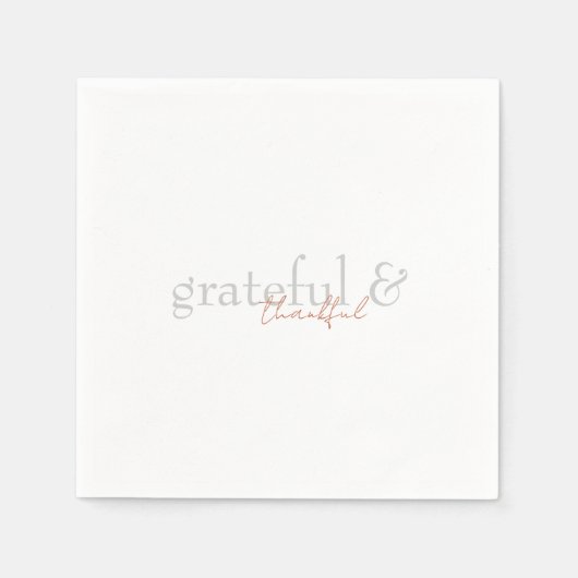 テラコッタモダン&グリーン感謝II スタンダードカクテルナプキン (正面)