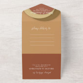 テラコッタモダンQRコードミニマル結婚リスト オールインワン招待状 (外側)