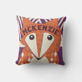 テラコッタモノグラムスタイルキツネ枕 クッション (正面)