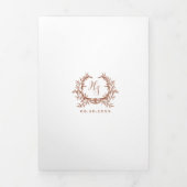 テラコッタモノグラムフォトQRコードRSVP/詳細 三つ折りカード (カバー)