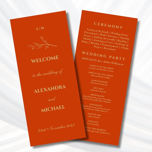 テラコッタモノグラムボタニカルミニマリスト結婚ズ プログラム