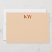 テラコッタモノグラムモダンイニシャルパーソナライズされた サンキューカード (正面)