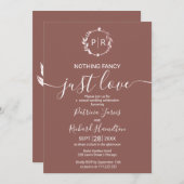 テラコッタモノグラム書道結婚写真 招待状 (正面/裏面)