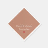 テラコッタモノグラム素朴ウェディングパーティーパーティーカクテル スタンダードカクテルナプキン (角)