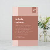 テラコッタモノグラム結婚のウェルカム旅程 (スタンド正面)