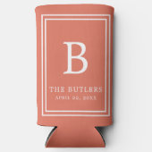 テラコッタモノグラム結婚ズセルツァークーラーボックス スリム缶クーラー (正面)