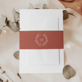 テラコッタモノグラム結婚ズ 招待状ベリーバンド