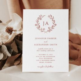 テラコッタモノグラム結婚ズ 招待状