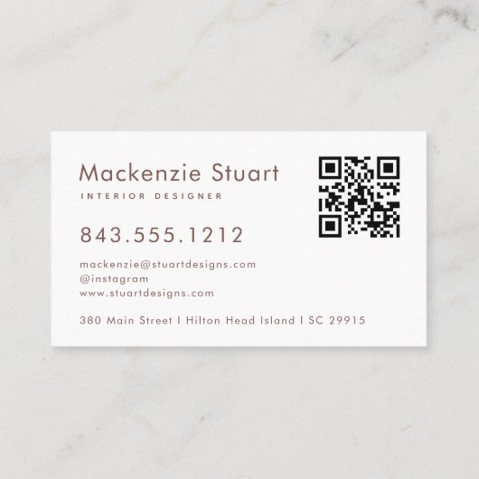 テラコッタモノグラムQRコードプロフェッショナル 名刺 (裏面)