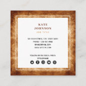 テラコッタユニーク抽象芸術QRコードSNS スクエア名刺 (裏面)